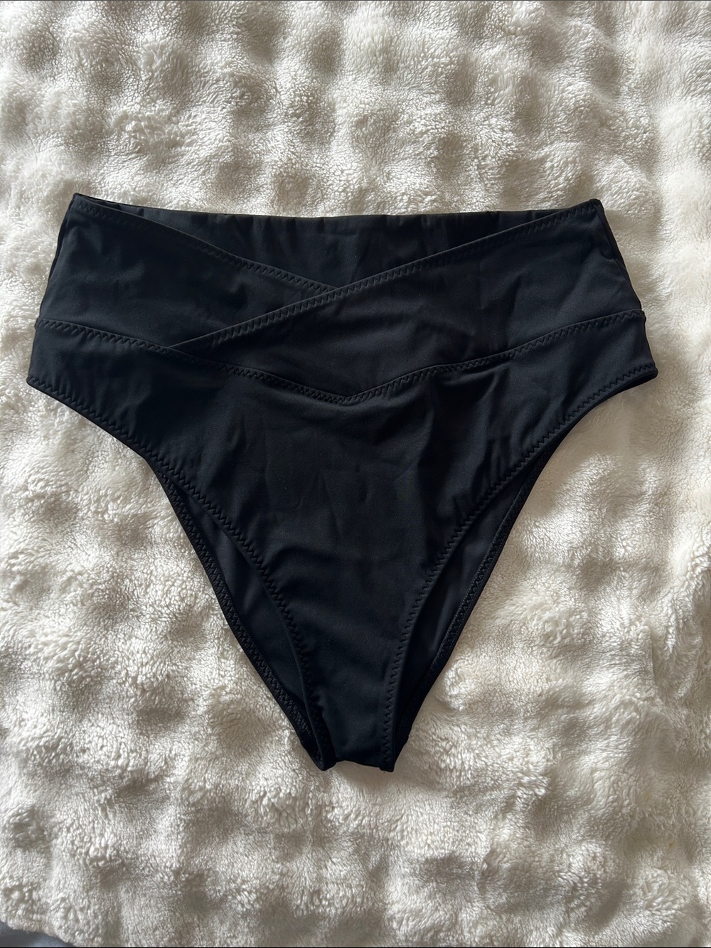 Fabletics Black Crossover High-Rise Bikini Bottoms